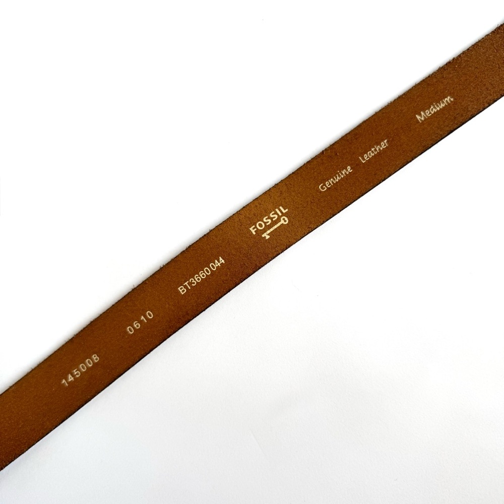 Fossil Genuine Leather Studded Belt Women’s Sz M - Champagne Gold, Silver Buckle - Picture 5 of 7